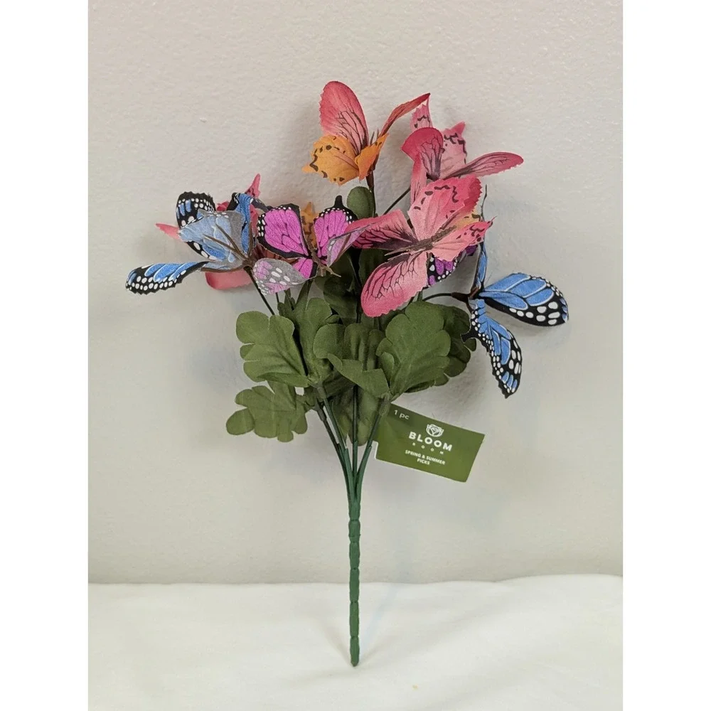 10pc Artificial Butterfly Floral Picks Bouquet Stems Spring Summer Home Decor